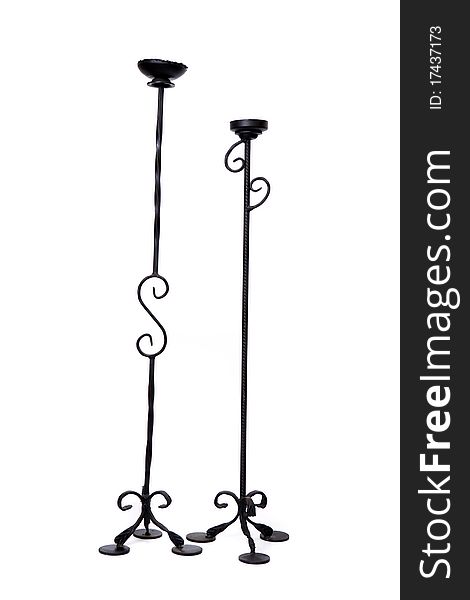 Wrought iron candle holders with no candles. Wrought iron candle holders with no candles