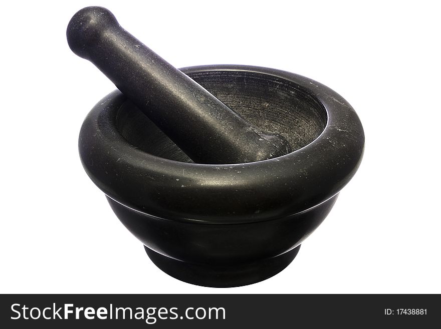 Pestle And Mortar Isolated Over White