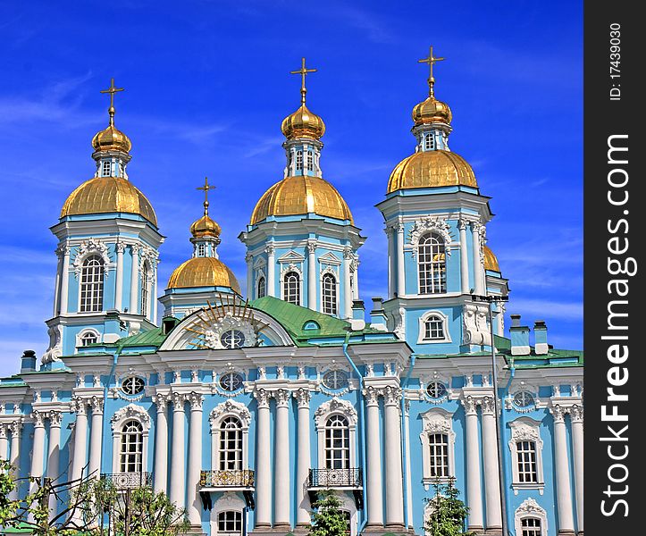 Church golden domesl. Saint-Petersburg, Russia. Church golden domesl. Saint-Petersburg, Russia