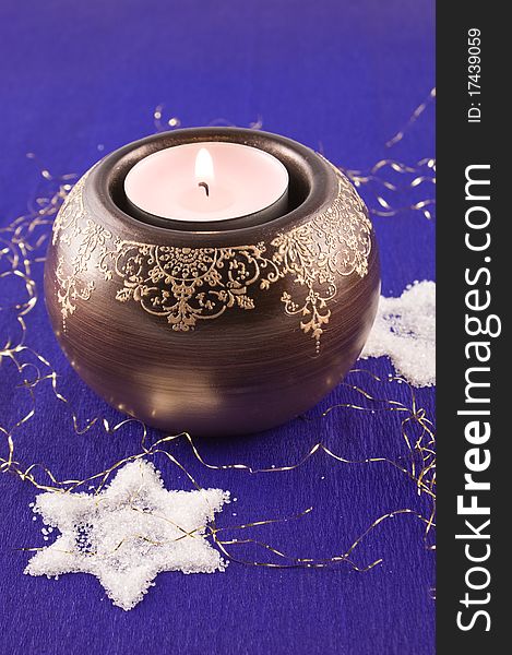 Christmas Candle With White Star