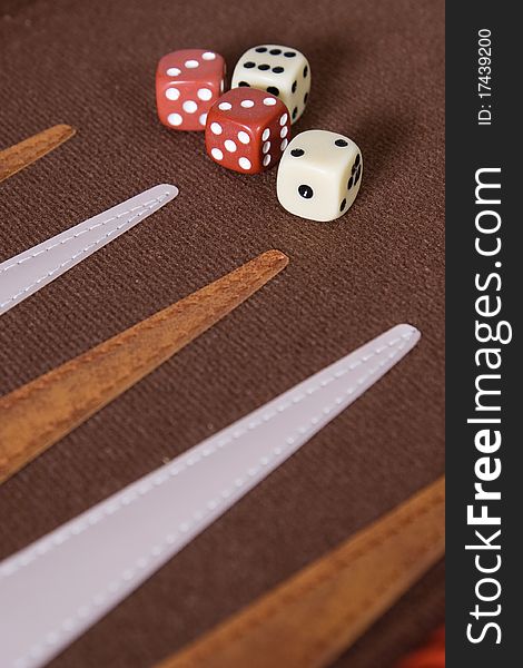 Dices set to play backgammon. Dices set to play backgammon