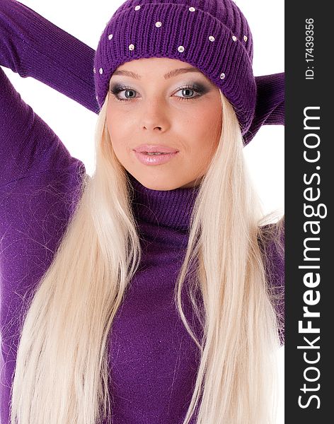 A beautiful caucasian girl in winter clothing. A beautiful caucasian girl in winter clothing