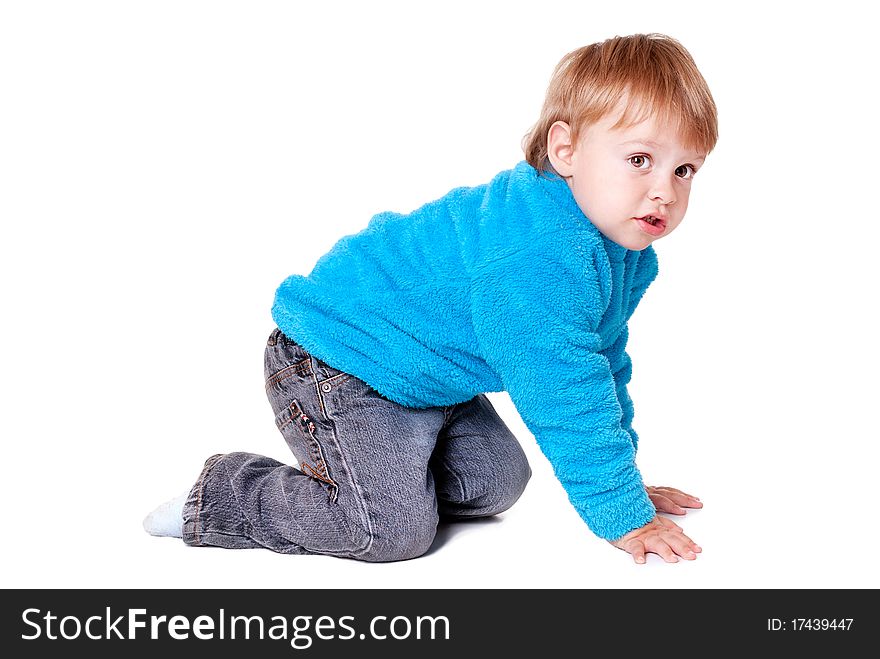 Studio portrait of cute little boy