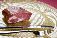 Raw Meat On A Plate Royalty Free Stock Photos