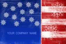 American Flag Abstract Design With Snowflakes Stock Photos