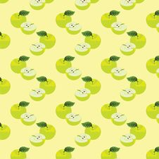 Seamless Pattern With Apples Royalty Free Stock Photo
