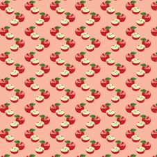 Seamless Pattern With Apples Stock Images