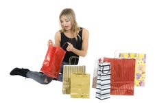 Sexy Blond Woman With Shopping Bags Royalty Free Stock Photos Sexy Blond Woman With Shopping Bags Royalty Free Stock Photos