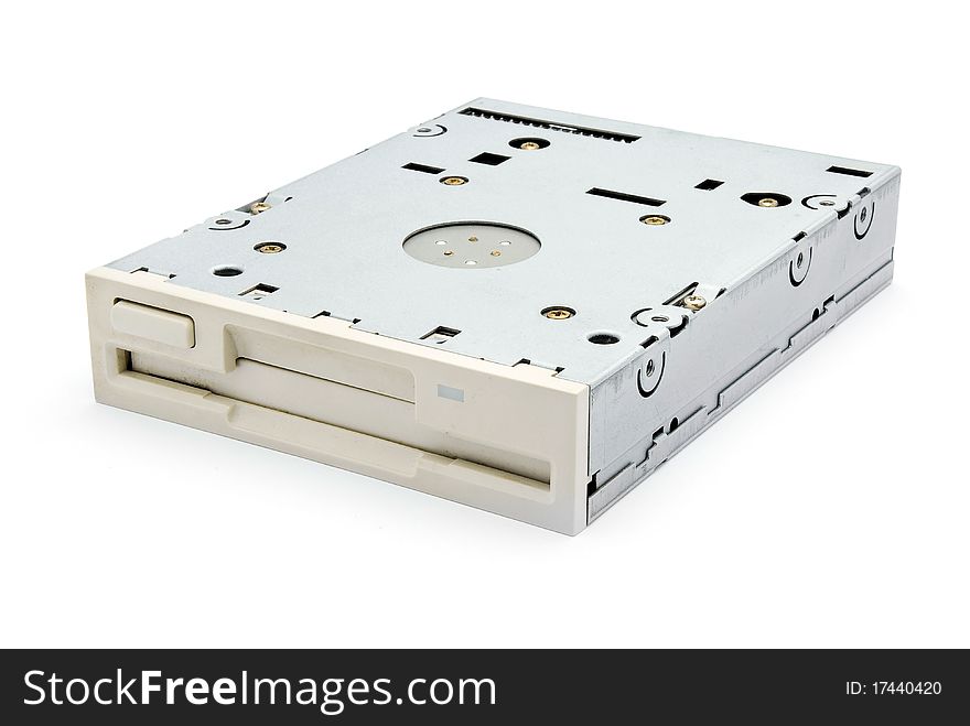 Floppy drive unit isolated on white