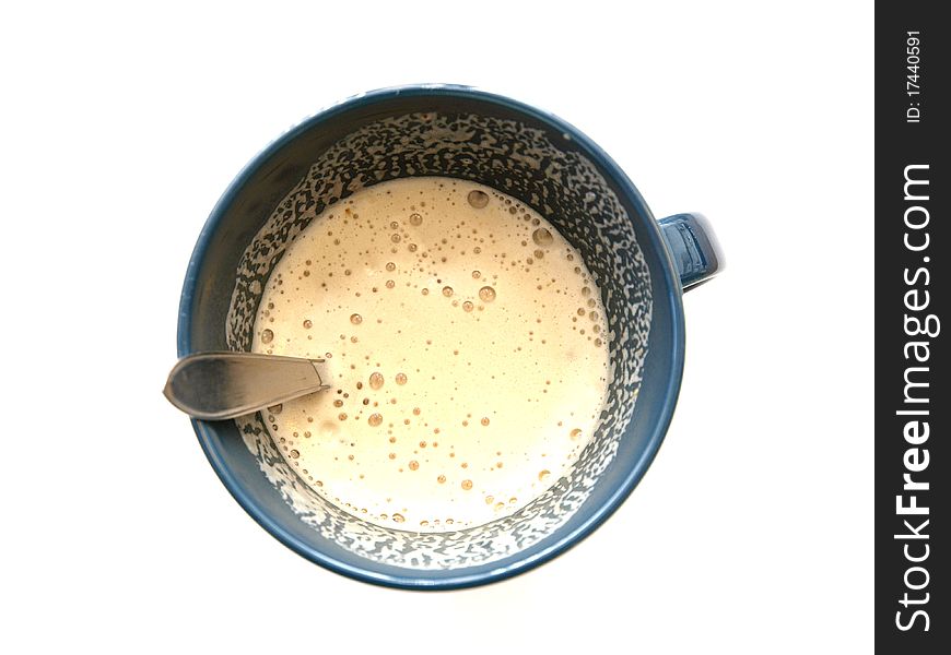 A cup of Cappuccino on a white background