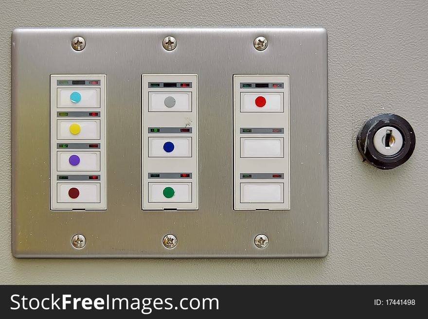 The electric switch on a white background. The electric switch on a white background