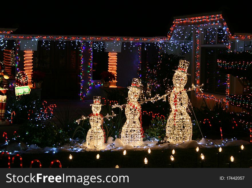 Beautifully decorated homes with Christmas lights. Beautifully decorated homes with Christmas lights