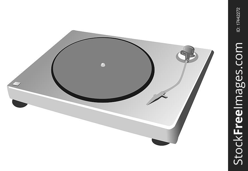Illustration of old turntable player