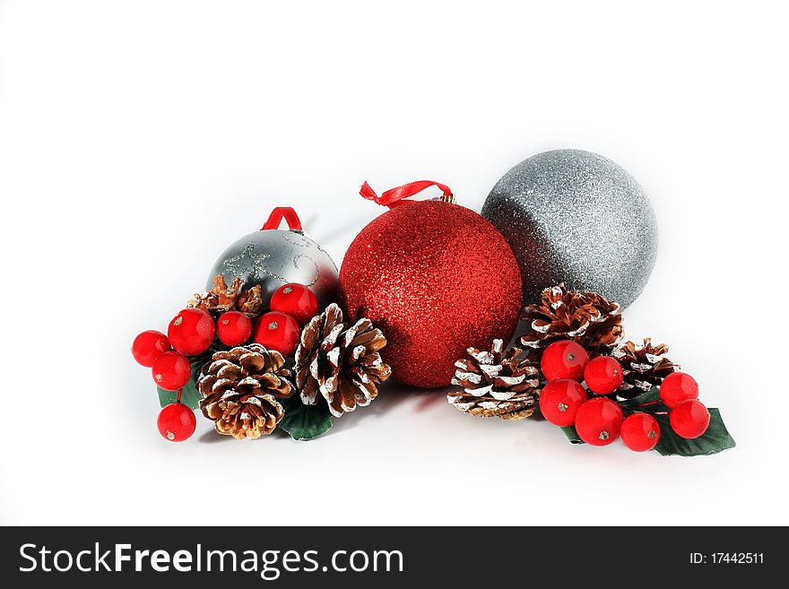 Christmas decorations with red balls