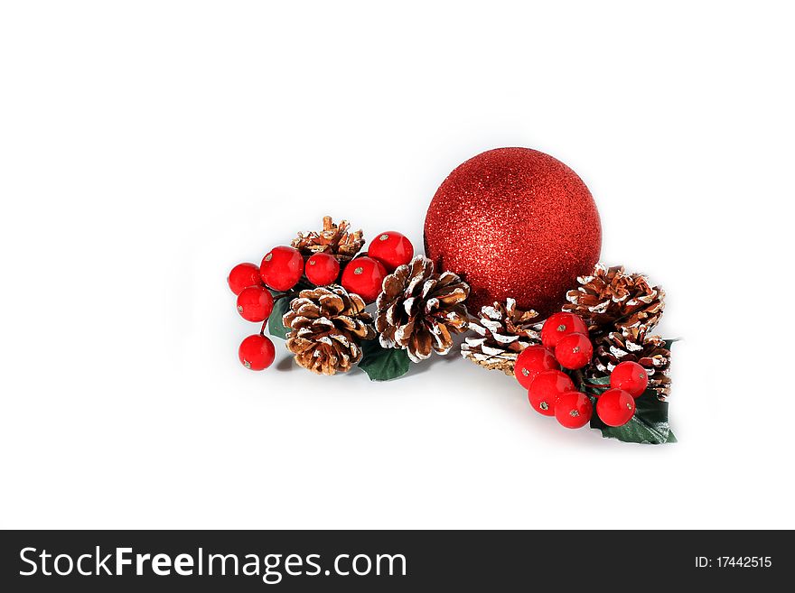 Christmas decorations with red balls