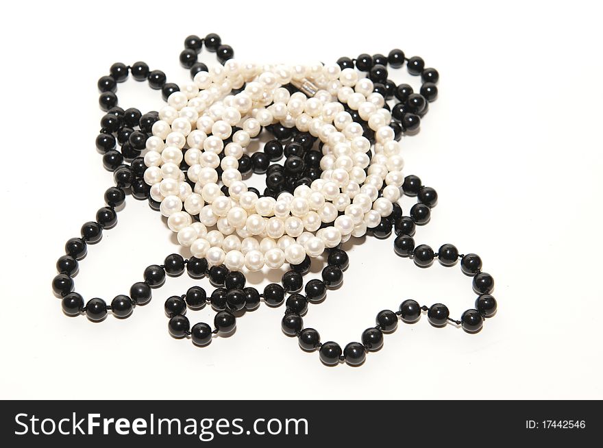 Black and white pearl necklaces