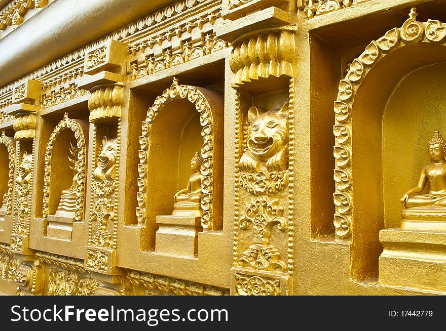 The detail of gold large-sized temple. The detail of gold large-sized temple.
