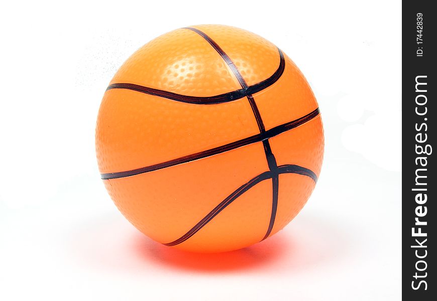 Orange basketball ball isolated on white background.