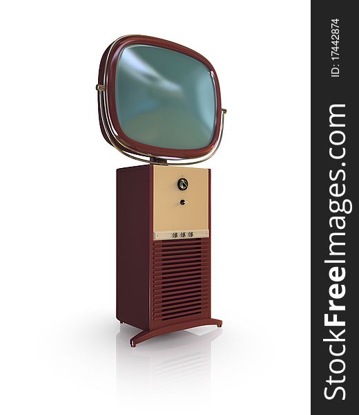 Red retro TV Set.