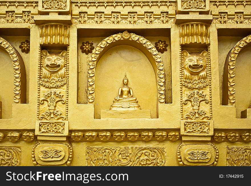 The detail of gold large-sized temple. The detail of gold large-sized temple.