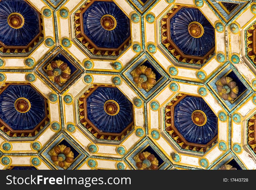 The ceiling of 'Varkert' bazaar at Buda Castle in Budapest, Hungary