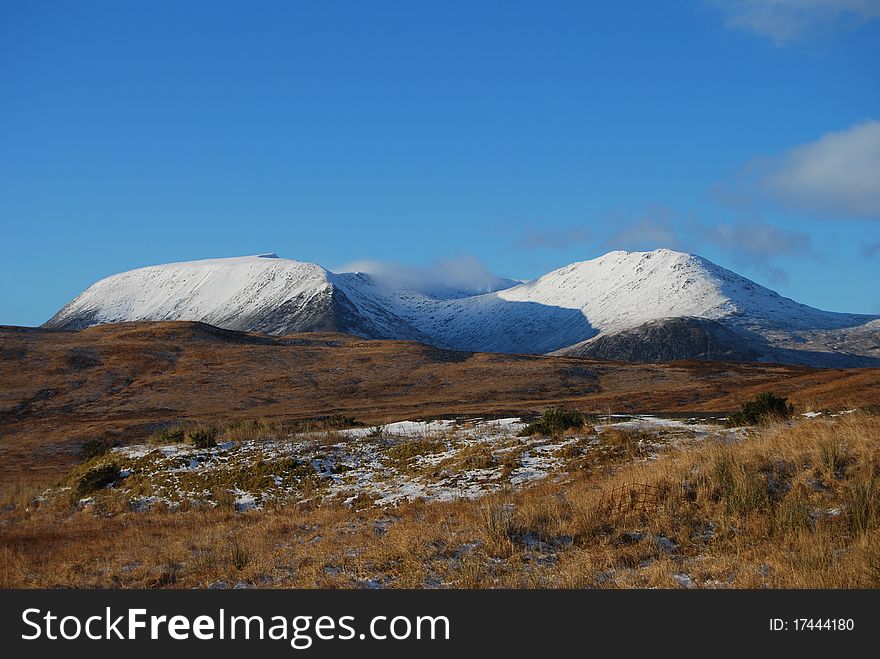 A sunny winters day in Glencoe in the Scottish highlands. A sunny winters day in Glencoe in the Scottish highlands