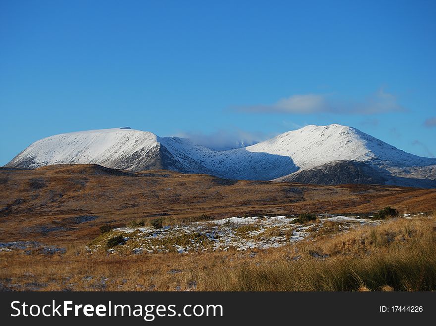 A sunny winters day in Glencoe in the Scottish highlands. A sunny winters day in Glencoe in the Scottish highlands