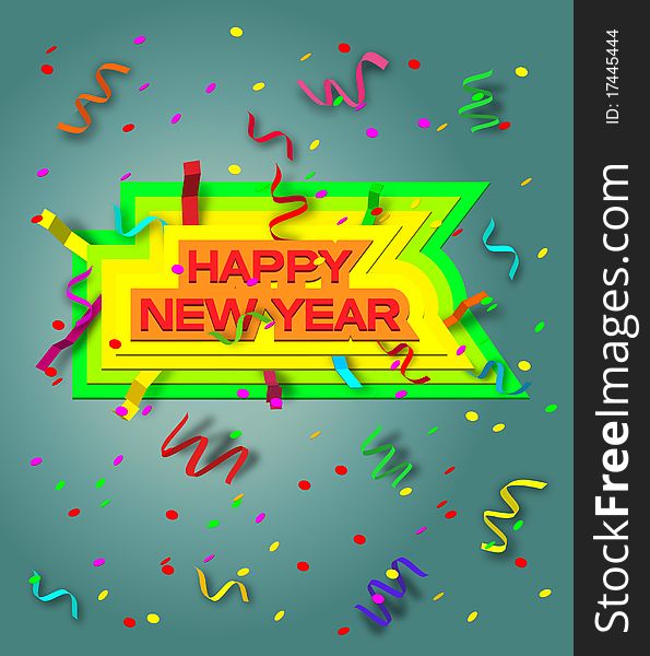 Vector background with the words Happy New Year