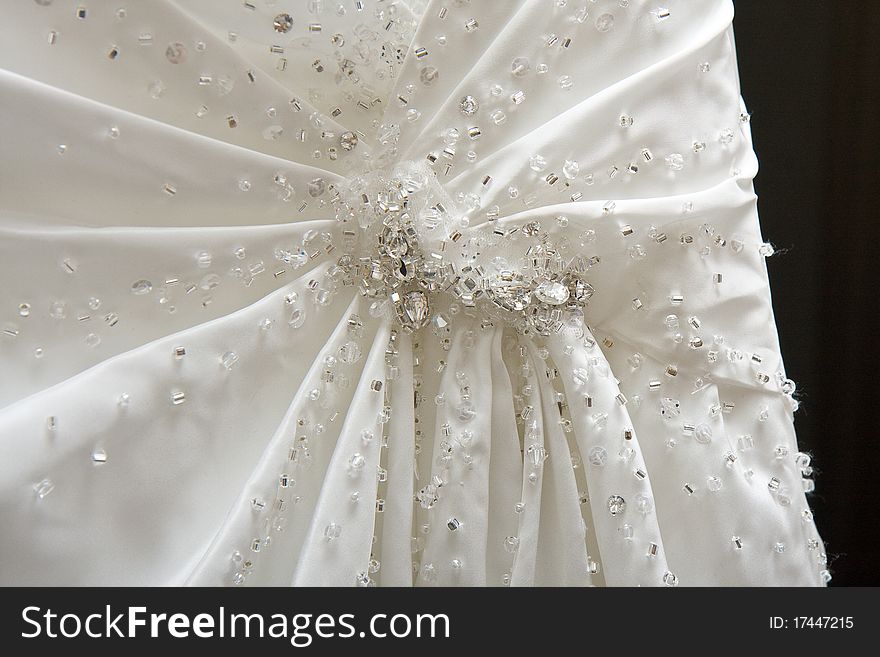 Close up of a wedding dress