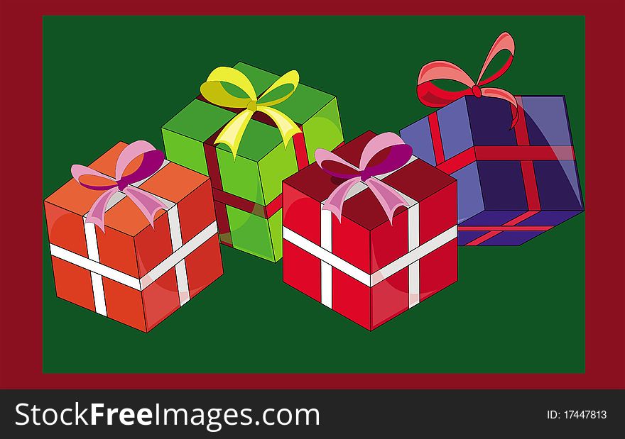 This image represents a Christmas background concept with presents