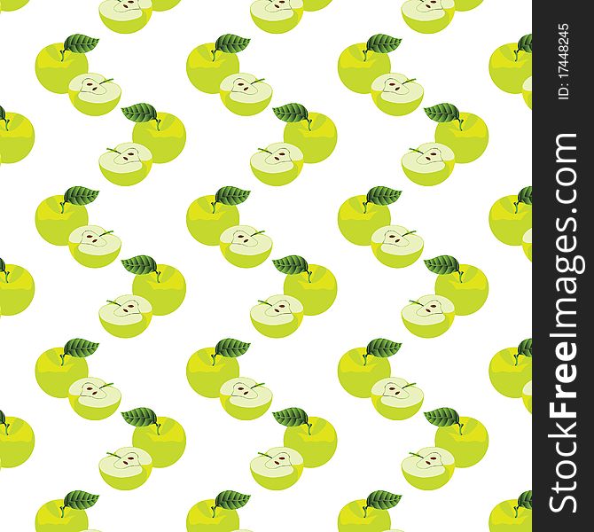 Seamless pattern with apples