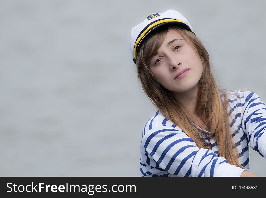 Brown Hair Beautiful Girl with sailor uniform