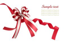 Shiny Red Ribbon Bow Royalty Free Stock Photos Shiny Red Ribbon Bow Royalty Free Stock Photos