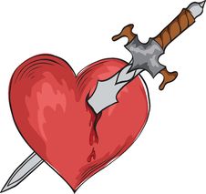 Sword And Heart Royalty Free Stock Photo