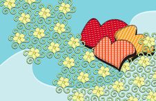 Flowers And Hearts Royalty Free Stock Photo