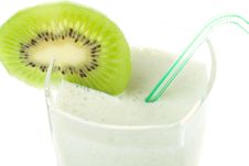 Close-up Milk Shake With Kiwi Royalty Free Stock Photos