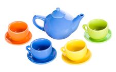 Teapot And Four Cup Set Stock Image Teapot And Four Cup Set Stock Image