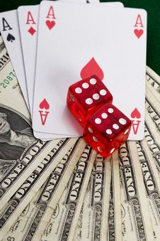 Dollars,cards And Poker Chips Stock Images Dollars,cards And Poker Chips Stock Images
