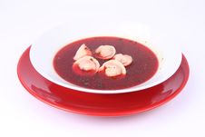 Borscht With Dumplings Royalty Free Stock Images