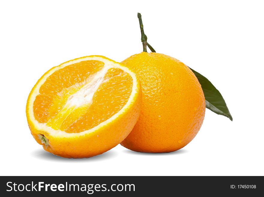 Oranges isolated on a white background