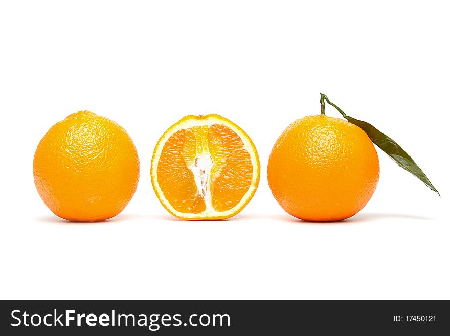 Oranges isolated on a white background