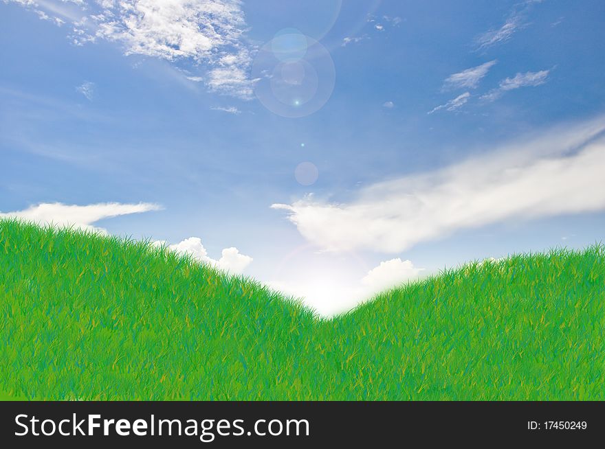 Meadow With Blue Sky