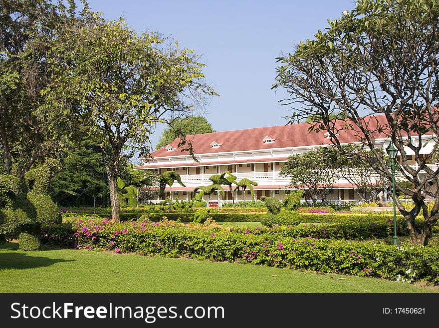 Tropical garden with trees in Thailand. Tropical garden with trees in Thailand