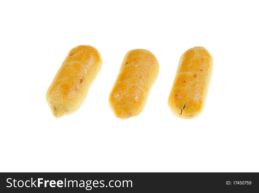 Pineapple cookies on white background
