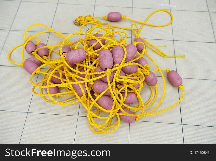 Rope and float at the pool side