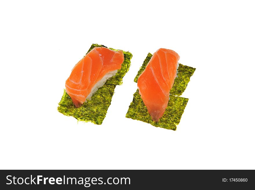 Japanese rice sushi with salmon fish