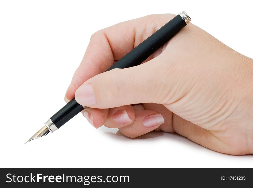 Pen In Woman Hand