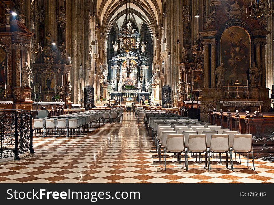 Famous Stephans Dome in Vienna from inside