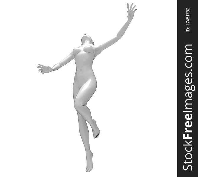 3d render of a naked woman