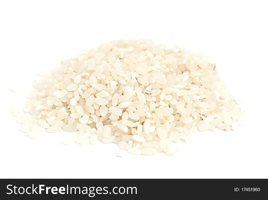 Rice on a white background